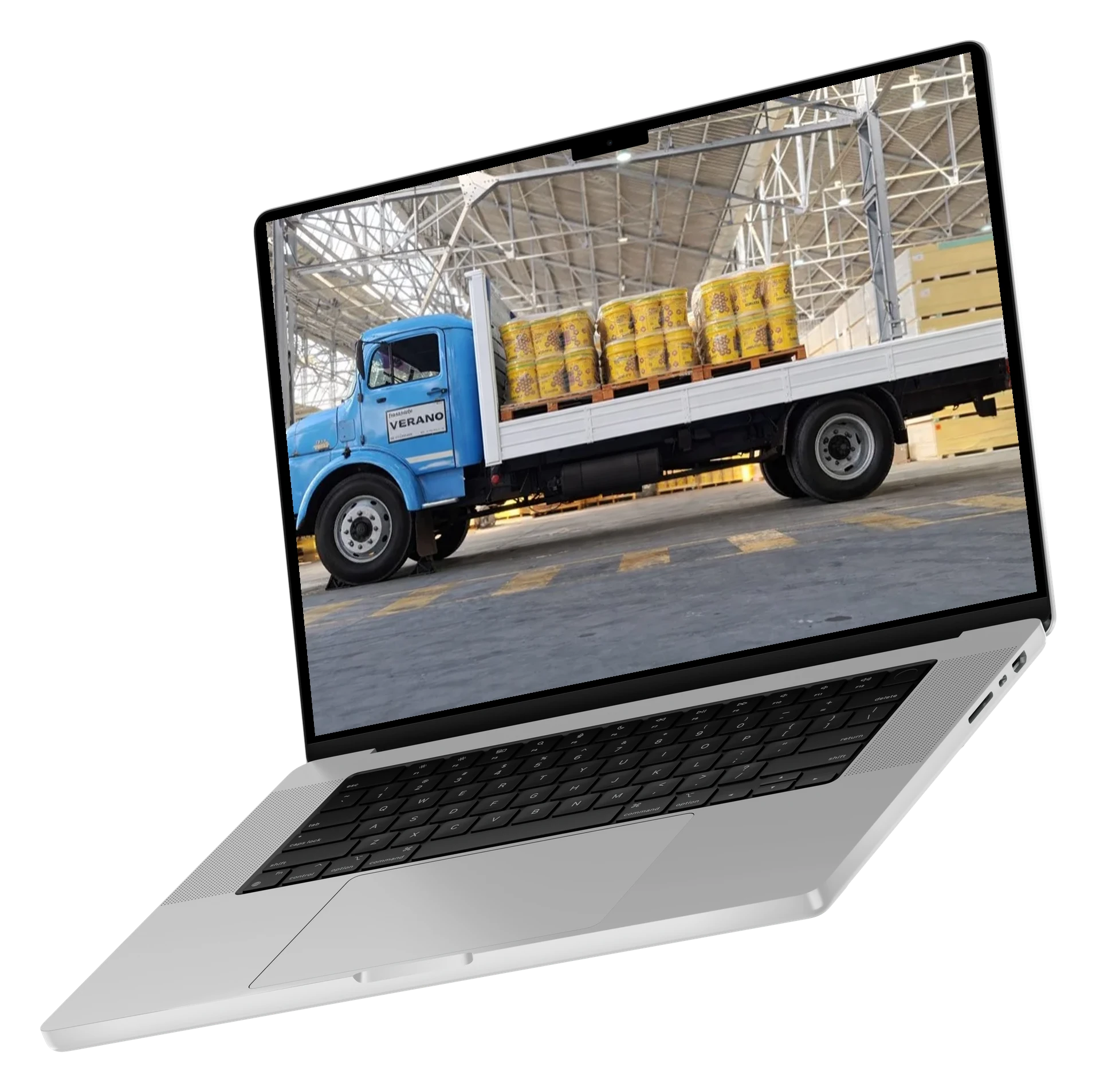 Sitio de Transportes Verano en laptop